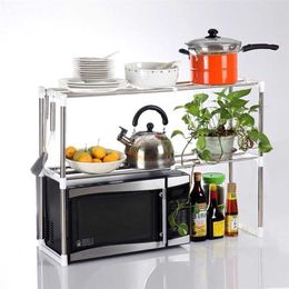 Keuken Organizer en Opslag Rack Schotel Drogen Accessoires voor Plank Microgolfoven 211112