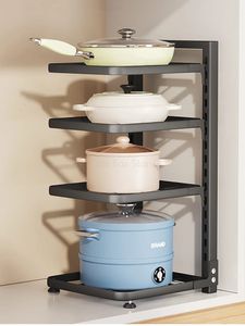 Organisateur de cuisine support sous évier armoire Pot support étagères multicouche ménage multifonctionnel Pot support de rangement bol étagère 240122