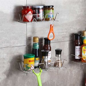 Keuken Organizer Wall Mount Beugel Opslag Rack Box Spice Jar Cabinet Shelf Accessoires Levert Badkamer 211112