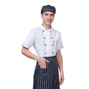 Kitchen Sautpouilleur Restaurant Chef Travail Cantene Hotel Cook Service de cuisine Veste de cuisine Veste Cafe Bar serveur Uniforme Beret tablier