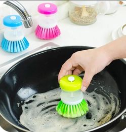 Keukenpotgereinigingsborstels bestek met wassen met het wassen van vloeibare zeep dispenser huishoudelijke reinigingsaccessoires groothandel i0823