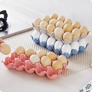 Boîte de rangement d'oeufs de réfrigérateur de cuisine 15 Grille Practical Creative Eggs Holder Plastic Plastic Eggs Eggs Shelf Case Organizer