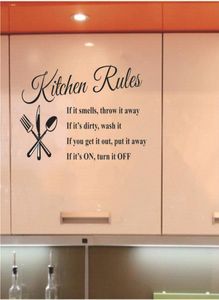 Règles de cuisine Sticker Sticker Decoration Lettres amovibles PVC Verre murale décalcomanies Diy Cuisine DÉCOR HOME 30CM X 58CM3857313