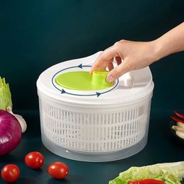 Keuken salade spinner multifunctionele sla greens wasmachine handmatige groentedroger drainer scherper zeef voor het wassen van drogen 231221
