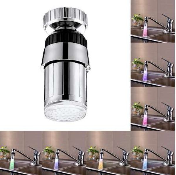 Fregadero de cocina Cambio multicolor Agua Resplandor Corriente de agua Ducha LED Grifo Grifos Luz # D13