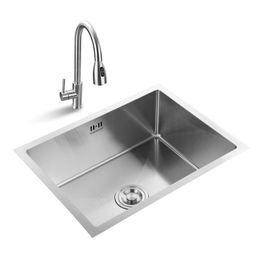 Évier de cuisine Sous-gorge en acier inoxydable Évier de cuisine Single Cuisine Incoïe avec drain et tuyau 21 cm Deepth 1,4 mm Épaisseur