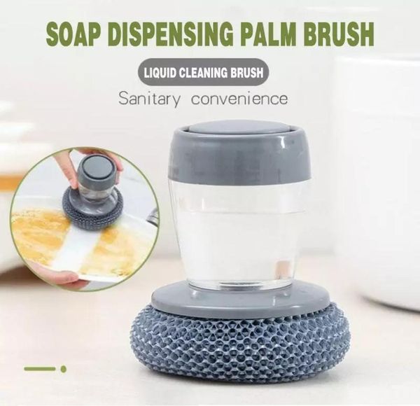 Savon Cuisine Dispensing Palm Brush Facile Utilisation Lavber Wash Clean Tool Solder Distor Dispenser Brusser Tool de nettoyage de cuisine1476818