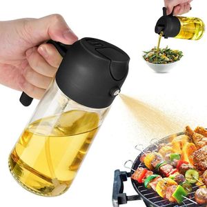 Spray de cuisine et verser dans le distributeur d'olive Oz ML Bouteille d'huile en verre pour aérien Fryer Salad Frying BBQ Couleur noire