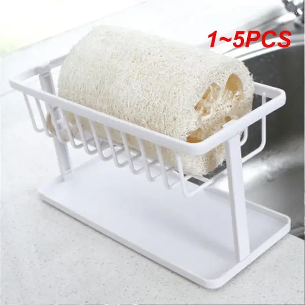 Almacenamiento de cocina 1-5pcs jabón esponja champú desagüe cesta de desagüe de doble capa soporte de baño soporte estante de grifo extraíble organizador