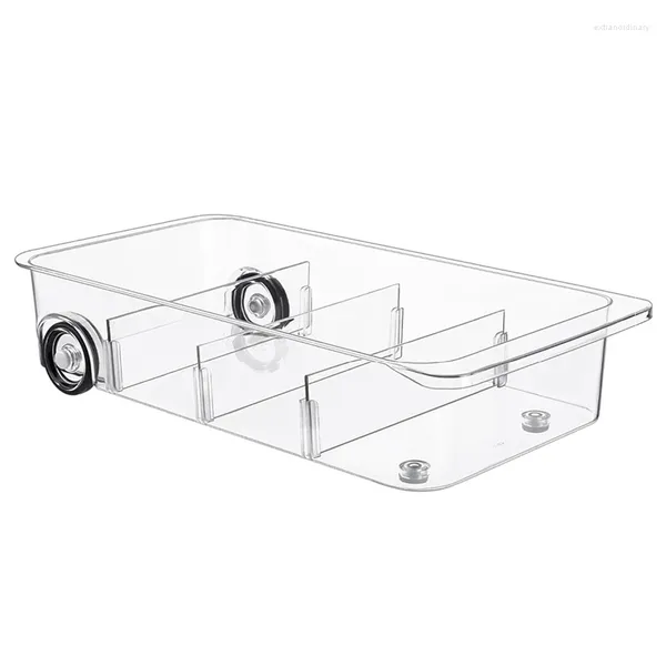 Almacenamiento de cocina, 1 Uds., organizador para nevera, contenedores con ruedas, cajón enrollable transparente, organizador para refrigerador con divisores