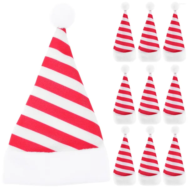 Almacenamiento de cocina, 10 Uds., Mini gorro de Papá Noel, tapa para botella, sombreros de Navidad, soportes para cubiertos de Navidad