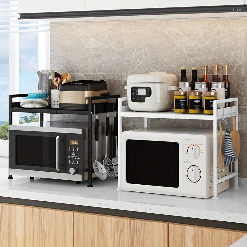 Mutfak Depolama 1 PC Ayarlanabilir Yükseklik Genişletilebilir Mikrodalga Rafı - Kolay pişirme için tezgah düzenleyici ve