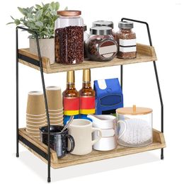 Keukenopslag 1PC Organisatie Coffee Bar Accessories en Organizer Station 2 Laag Teller Plank