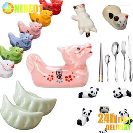 Rangement de cuisine 1 pièce, repose-cuillère fourchette vaisselle porte-bonheur Dragon Panda porte-couverts chinois porte-baguettes porte-couteaux en céramique