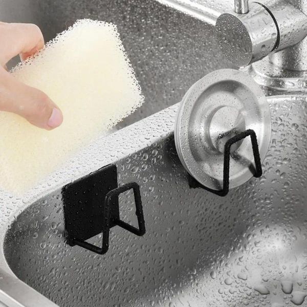 Almacenamiento de cocina, organizador de acero inoxidable, soporte para esponja, gancho para secado de jabón, autoestante, drenaje de pared, adhesivo para fregadero, E5B3, 1 ud.