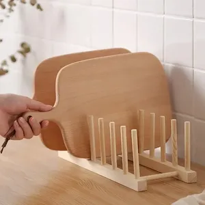 Keuken Opslag 1 stks Afdruiprek Servies Organisator Lade Plaat Drogen Plank Houten Boek Cups Display Stand Afdruiprek Houder