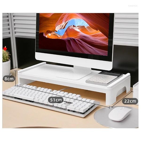 Almacenamiento de cocina, 1 Uds., soporte para ordenador portátil, mesa de escritorio, organizador, estante para Monitor de ordenador, soporte de estante elevado
