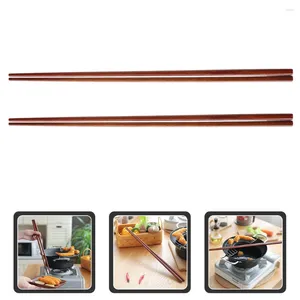 Rangement de cuisine 2 paires de baguettes longues, marmite en bois de cuisson réutilisable en bois de santal rouge chinois japonais