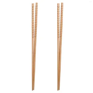 Rangement de cuisine 2 paires de longues baguettes en bois pour la cuisson de nouilles réutilisables marmite à frire Extra traditionnelle chinoise