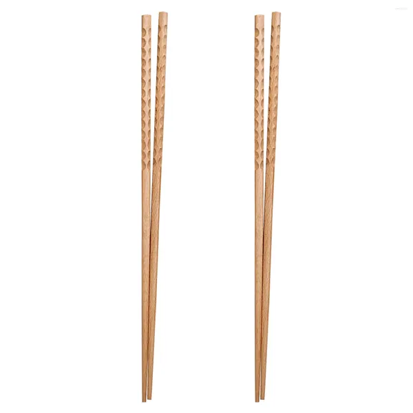 Rangement de cuisine 2 paires de longues baguettes en bois pour la cuisson de nouilles réutilisables marmite à frire Extra traditionnelle chinoise