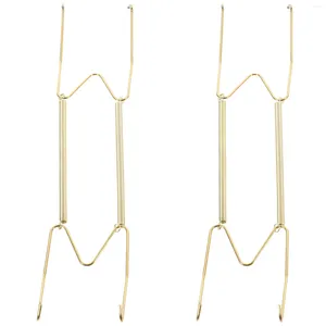 Cuisine Storage 2 PCS Invisible Spring suspendue Hook Mur Mur à vêtements Plaque de plaque de plaque pour étalage en alliage en cuivre en manteau