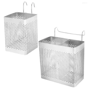 Rangement de cuisine 2 pièces organisateur porte-baguettes suspendu couverts argenterie égouttoir conteneur couverts en acier inoxydable