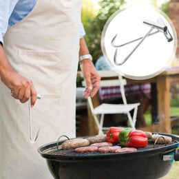 Keukenopslag 2 pc's t-hook Butcher Shop Tool Chicken Roaster Hooks Vlees met kortgreep gevogelte fry pan