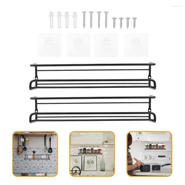 Rangement de cuisine 2 ensembles de supports organisateurs d'étagères à épices murales