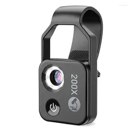 Cuisine Storage 200x Accessoire de microscope de téléphone portable avec objectif CPL Mini Mini lumière LED numérique / clip universel
