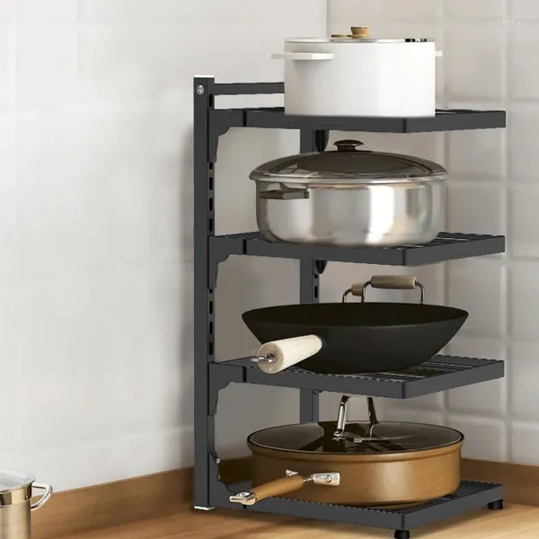 Storage de cuisine 2024 étagère multi-couche Put Pot Rack Countertop multifonction sous l'armoire d'évier Pots et casseroles bilatérales