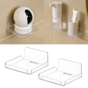 Storage de cuisine 2pcs étagères muraux de salle de bain étagères acryliques affichage des rebords pour décoration petit support d'adhésif flottant