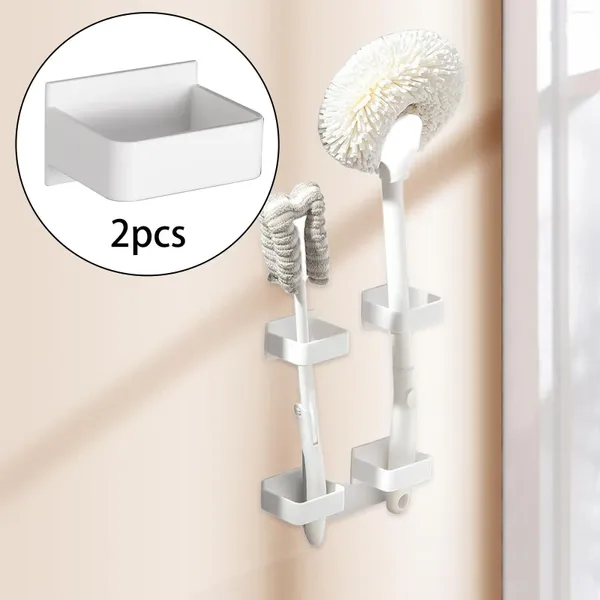 Almacenamiento de cocina 2 uds soporte para colgar en la pared para utensilios herramientas para el cabello blanco