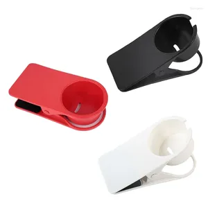 Support de tasse de bouteille latéral de bureau, 3 paquets de rangement de cuisine, pince de verre à faire soi-même, pince de soucoupe, support de tasse d'eau et de café (rouge noir blanc)