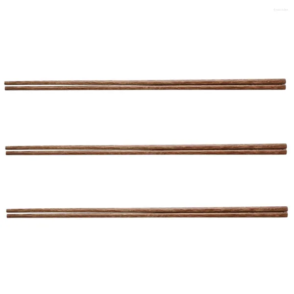 Almacenamiento de cocina, 3 pares de palillos largos de madera Natural, olla para restaurante y hogar