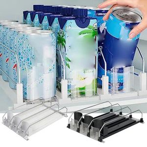 Keukenopslag 3 rijen koelkast drankje dispenser zelfstroomende drank organizer koelkast bierdranken kan fleshouder voor vriezer