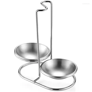 Support de rangement de cuisine en acier inoxydable 304, Double louche, repose-cuillère Vertical, support pour ustensiles de cuisine