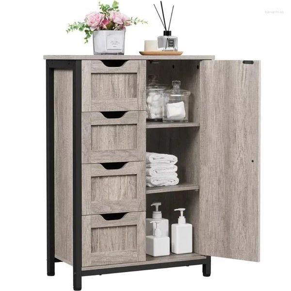 Rangement de cuisine Organisateur d'armoire de sol de salle de bain en bois de 32,5 