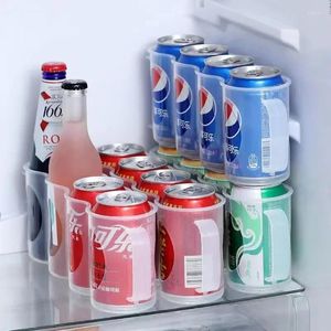 Stockage de cuisine 4 trous boisson Soda boisson canette organisateur supports réfrigérateur porte-bouteille bière réfrigération étagère maison boîte Case