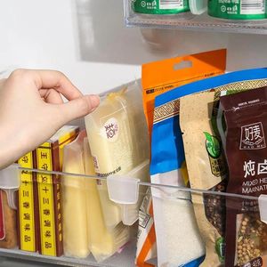 Rangement de cuisine 4 paquets organisateur de porte de réfrigérateur bacs cloison séparateur de réfrigérateur tiroir séparateurs réglables pour fournitures de bureau à domicile