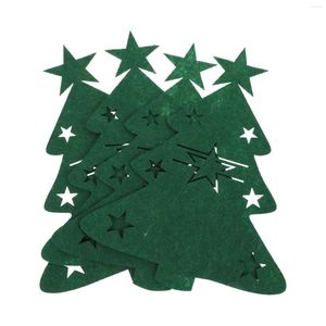 Almacenamiento de cocina, juego de cubiertos de árbol de Navidad, decoración para mesa de comedor, tela decorativa, 4 Uds.