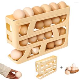 Keukenopslag 4 lagen stapelbare ei -organizer grote capaciteit automatisch scrollende rek rollende eieren container voor koelkast aanrecht