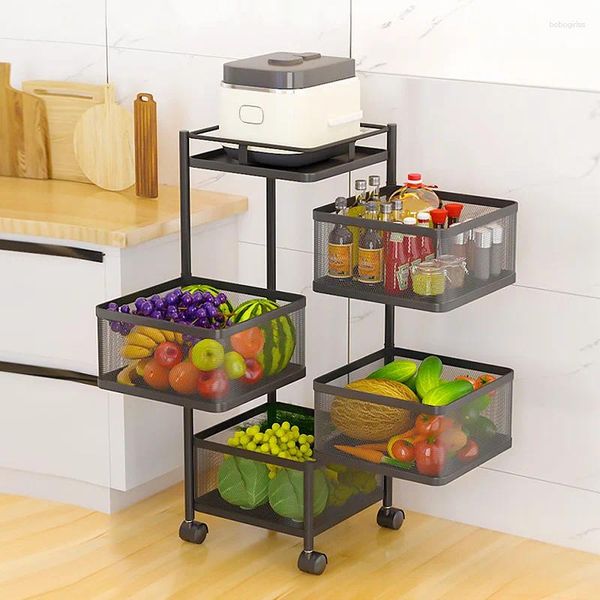 Rangement de cuisine 4 niveaux Panier de légumes Fruit à 360 degrés Rack Rack Squel