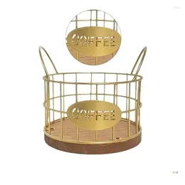 Almacenamiento de cocina 41xb soporte de café de hierro percha de estante versátil decoración de canasta para espresso de encimera