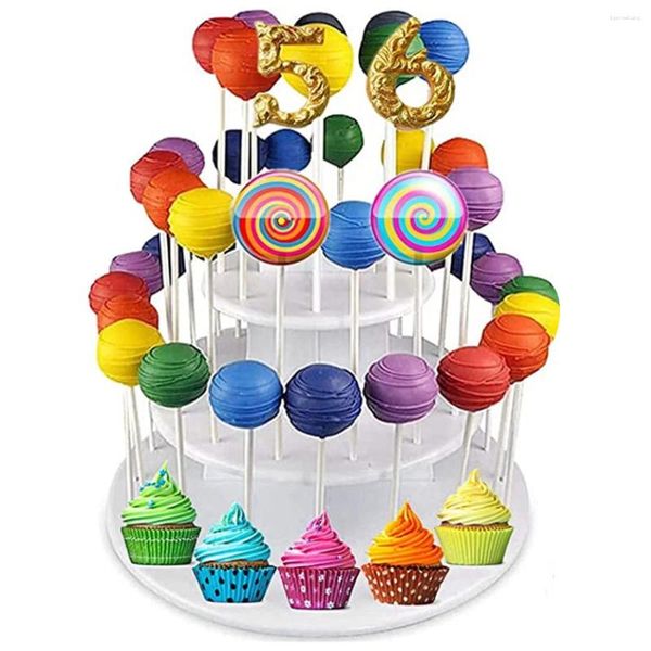Storage de cuisine 42 trous Cake Lollipop Display stand acrylique Clear Durable Candy pour le dessert d'anniversaire de fête de mariage