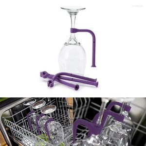 Almacenamiento de cocina 4 Uds. Ajuste de silicona copa de vino lavavajillas soporte de copa más seguro protector de copas utensilios Clip asistente de lavado