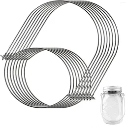 Keukenopslag 8 stuks roestvrijstalen draadhandvatten voor Mason Jars Hangers Canning Compatibel 86 mm mond