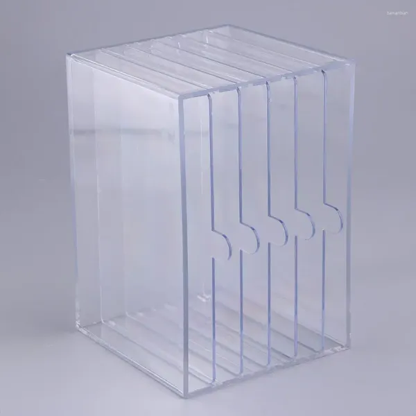 Almacenamiento de la cocina acrílico transparente de la caja punta de las uñas soportes largos práctica blanca pantalla de manicura herramientas