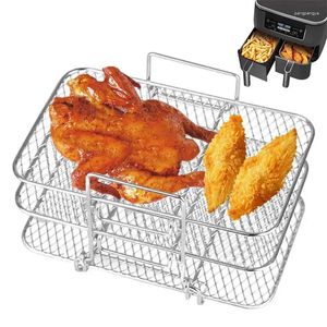 Cuisine Storage Air Fryer Rack de déshydrator Toast Food Food Grill ACCESSOIRES MULTIQUEURS PAILANS DE BARGE DE BARGE SAPER ET FIN MESH