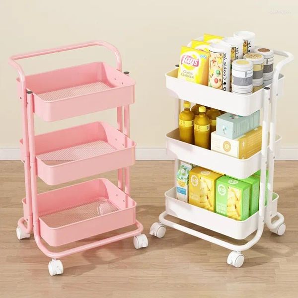 Almacenamiento de cocina Aoliviya Sh Trolley Rack Piso Baño Móvil Multicapa Bebé Dormitorio Snack