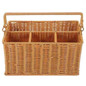 Assiettes de rangement de cuisine, porte-ustensiles, panier en rotin imitation argenterie, organisateur de couverts, accessoires de cuisine en PP